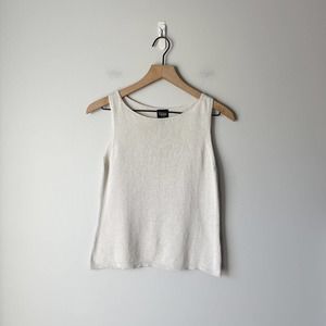 Eileen Fisher Women's White Cream Knit Tank Size Petite Small